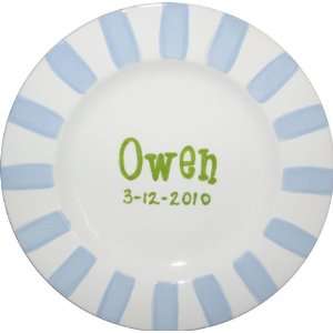  personalized boy striped mgm plate 