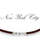 NYC NECKLACE 2mm Brown Leather Cord Necklace Silver Clasp 16