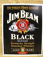 Jim Beam Bourbon Whisky Bar Tin Metal Sign Decor Black  