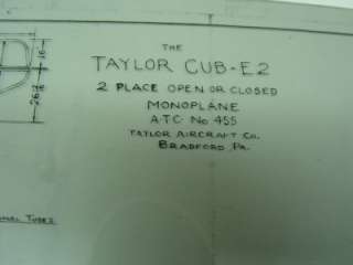   CUB E2 DRAWING AND MYLAR DESIGNER CG TAYLORS PERSONAL COPIES  