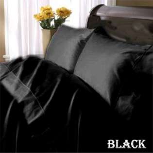   Egyptian Cotton Solid Black Standard 2PC PillowCases 