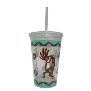   Spoontiques Kokopelli Print Acrylic Cup with Straw
