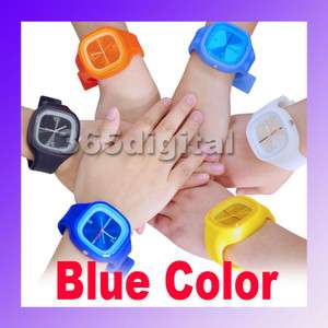   Silicone Unisex Wrist Sports Quartz Rubber Jelly Watch BL New  