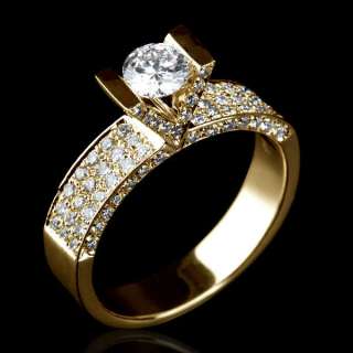 CARAT REAL DIAMOND ENGAGEMENT RING 18K YELLOW GOLD YG  
