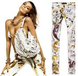 NEW Italy Brand Floral Print Pencil Pants Skinny Jeans  