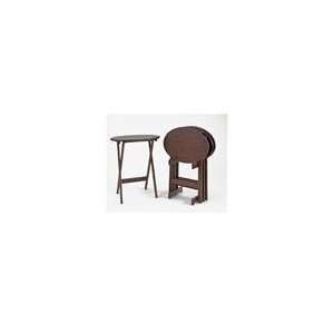  Set of 4 Oval Tray Tables   Chestnut   by Manchester Wood 
