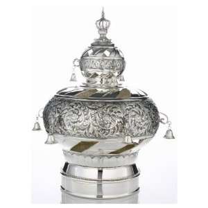  Silver Plated Torah Crown with Flowered Ferns Everything 