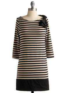   Black, Stripes, Bows, Casual, 3/4 Sleeve, Fall, Winter, White, Long