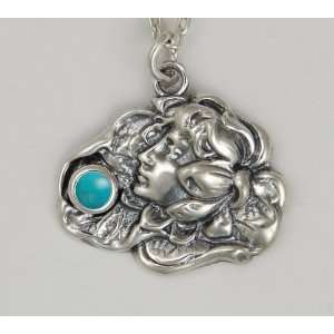  A Rare Sterling Silver Victorian Goddess Accented with a 