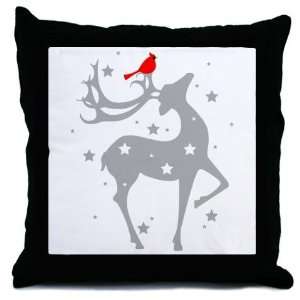  Winter Reindeer Christmas Throw Pillow by 