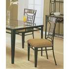 ACME Set of 4 Stone w/Black Metal Frame Dining Room Chairs