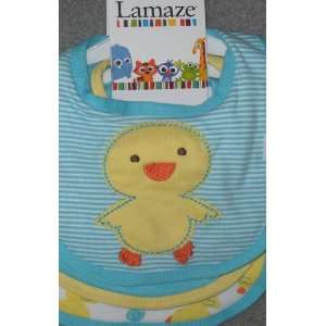  Lamaze 3 Pc. Blue/ Chick Bib Set Baby