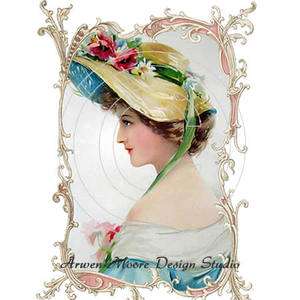 Shabby Victorian Lady Vintage Chic Decals AMDS vw 23  