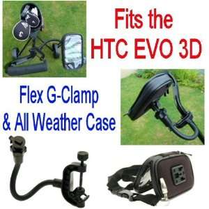   3D Flexible Golf Trolley Clamp Phone Mount with Waterproof Case GPS