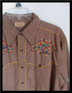 Vintage 30s 40s Brown Miller Western Shirt SZ 16 M  
