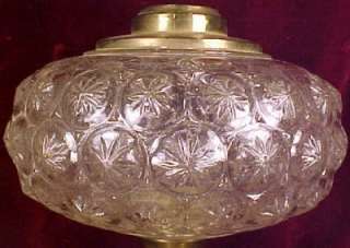 Lg Antique HOBBS STAR in CIRCLE COMPOSITE KEROSENE LAMP  