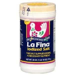 La Fina, Salt Iodized, 26 Ounce (12 Grocery & Gourmet Food