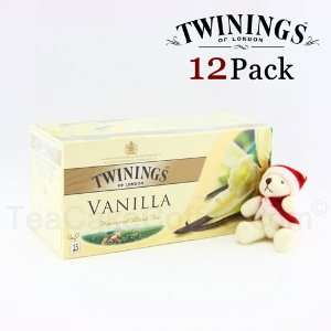 Twinings Black Tea Vanilla Tea / 25 Tea Bags / 50g / 1.8oz. (12 Packs 