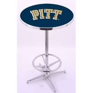  Pitt University Panthers Chrome Pub Table With Foot Rest 