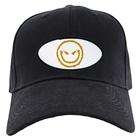 Artsmith Inc Black Cap (Hat) Smiley Face With Peace Symbols