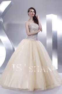 JSSHAN Gold Luxury Prom Gown Formal Party Evening Dress  