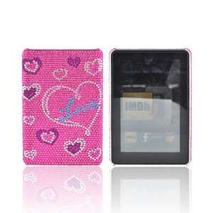  For  Kindle Fire Love & Hearts on Pink Bling Gems 