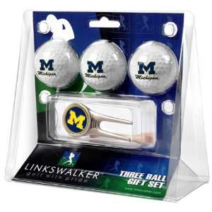  Wolverines NCAA 3 Ball Gift Pack w/ Cap Tool