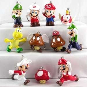  Nintendo Super Mario Bros Figure Keychain Set Of 11   11 