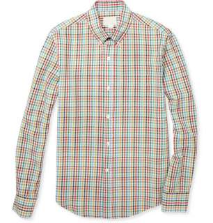 Band of Outsiders Checked Slim Fit Cotton Seersucker Shirt  MR PORTER