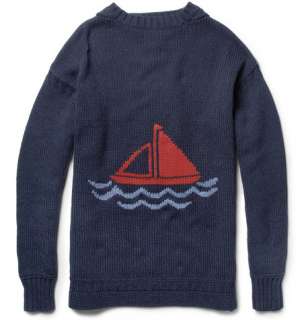 Aubin & Wills Bristowe Cotton and Wool Blend Intarsia Sweater  MR 