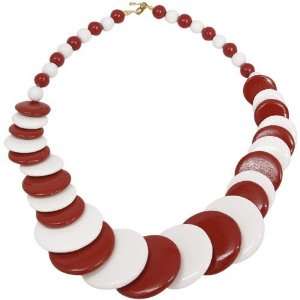  NCAA Crimson Cream Escalating Wooden Bead Necklace