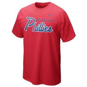   Phillies Red Heather Nike Slidepiece T Shirt