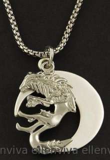 Awesome Wolf Moon Animal Pendant Necklace FS #ne274sv  
