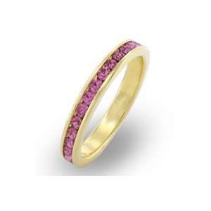  Rose Color Channel Set Eternity Band Ring