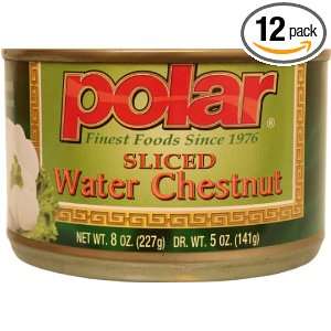 MW Polar Foods Sliced Water Chestnuts, 8 Ounce Cans (Pack of 12 
