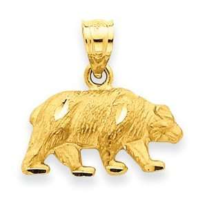  14K Diamond Cut Bear Pendant   JewelryWeb Jewelry