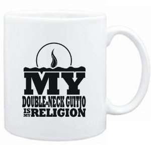  Mug White  my Double Neck Guitjo is my religion 