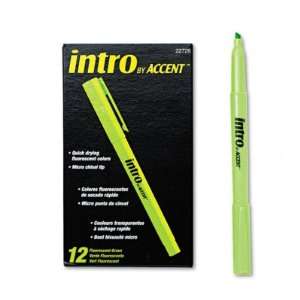 Intro by Accent Highlighter   Chisel Tip, Fluorescent GN, 12/pack(sold 