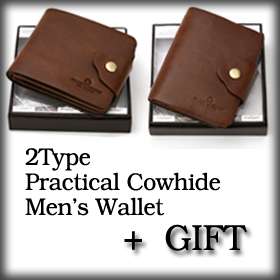 BLUEMOUNT Mens Wallet Genuine Cowhide Practical Wallet  
