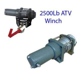  2500lb Atv Winch with Rocker Solenoid Switch Fairlead 