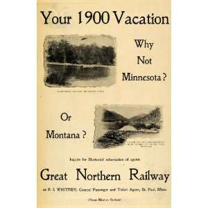  1900 Ad Great Northern Railway F Whitney Lake McDonald 