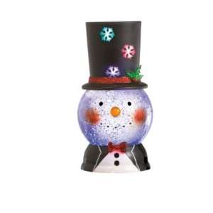   Lighted Snowman with Rotating Top Hat Glitterdome Decorations Home