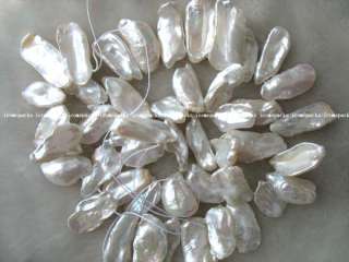 Nature15 AA white biwa reborn keshi freshwater pearl  