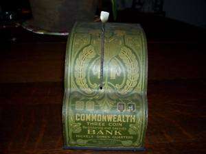 Vintage 3 Coin Mechanical Advertising Bank   Works  