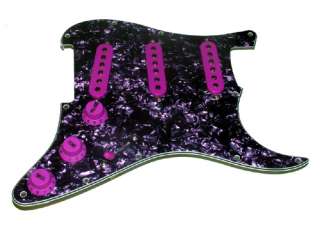 Loaded Strat Pickguard, Purple Pearl/Purple,Fits Fender  