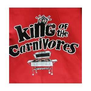  apron with Attitude King of the Carnivores funny red apron 