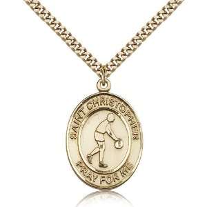 Gold Filled St. Saint Christopher Medal Pendant 1 x 3/4 Inches 7153GF 