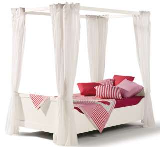 Welle Jugendbett Himmelbett Cielo Kiefer massiv weiß 4025157895282 