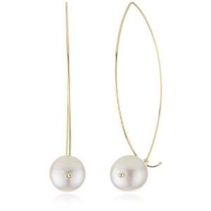    Mizuki 14k Marquis Hoop Earrings with White Seed Pearl Jewelry