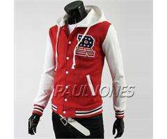 NWT Mens R Baseball Hoody Jacket Uniform XS S M L fj9  